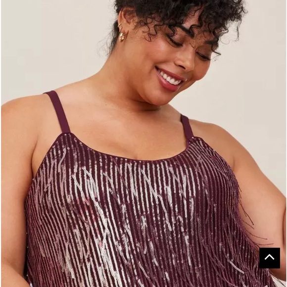 Torrid mini Sparkling Purple Fringe Dress NWT size 18-20, 2x - Picture 4 of 5